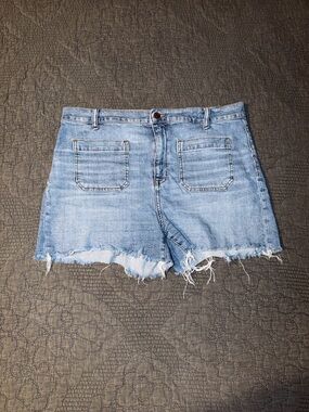 Madewell Light Blue High-Rise Denim Cutoff Shorts